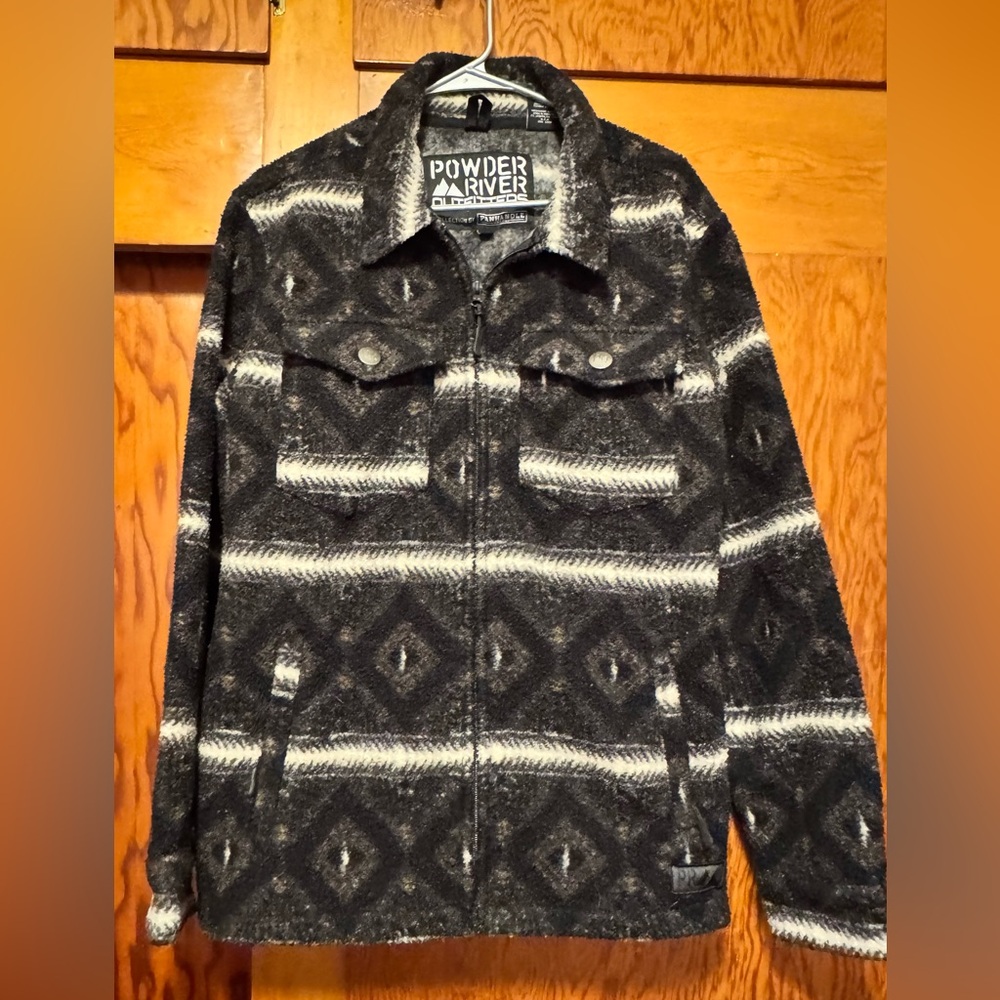 Powder River Outfitters Black & White Patterned Shirt Jacket